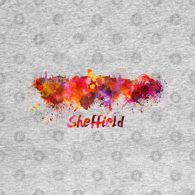 Sheffield skyline in watercolor by PaulrommerArt